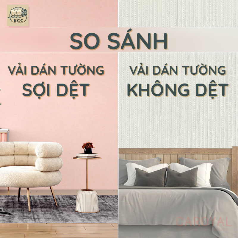 So sánh vải dán tường không dệt và sợi dệt