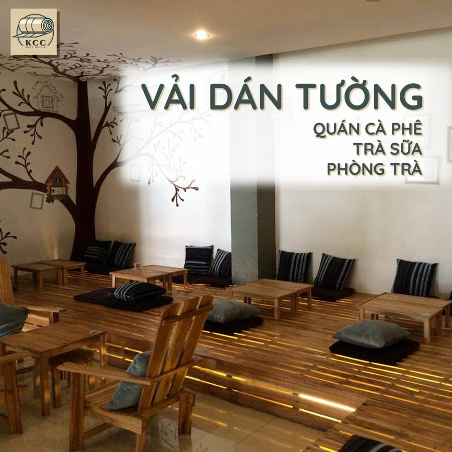 Vải dán tường cho quán cà phê, trà sữa, phòng trà