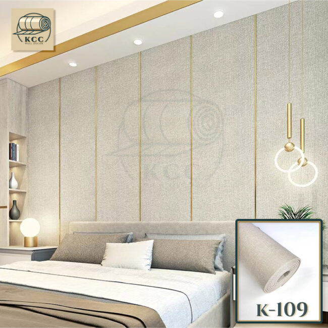 Vải lanh dán tường màu be KCC Wall Decor K-109