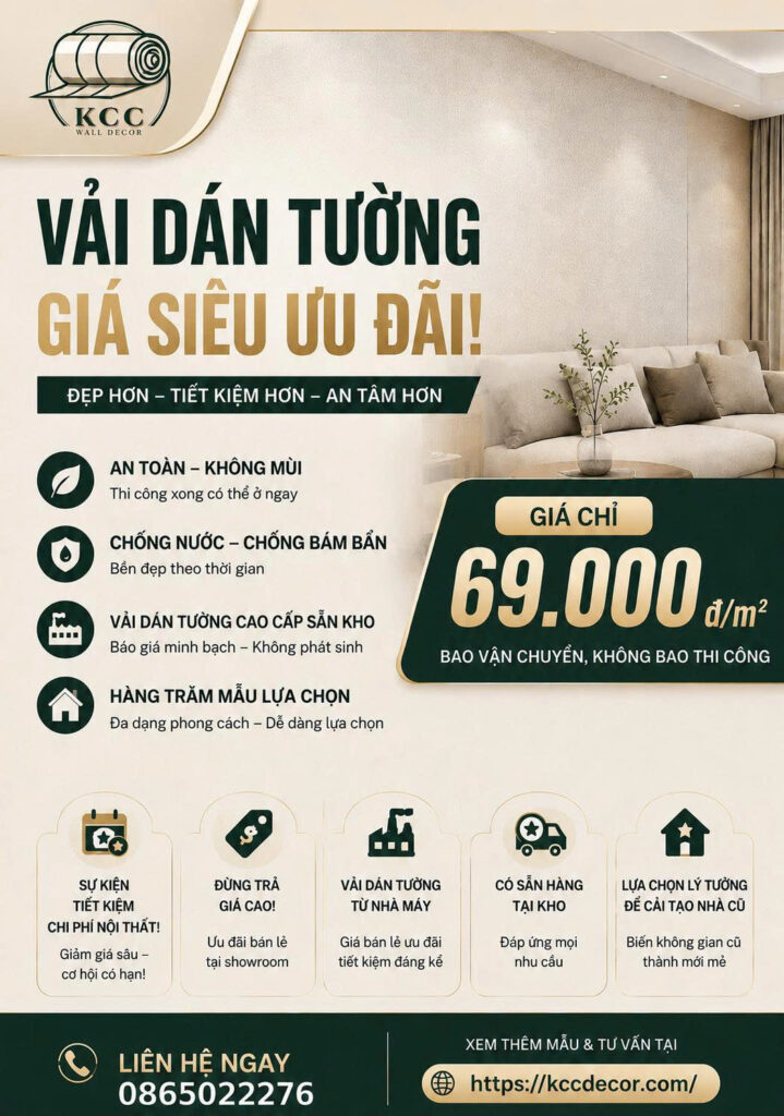 Chương trình khuyến mãi vải dán tường CAROYAL Chương trình khuyến mãi vải dán tường CAROYAL