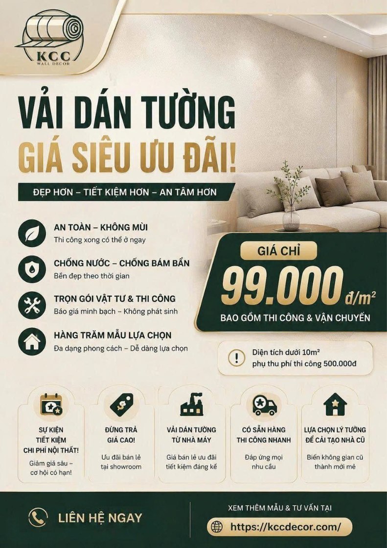 Chương trình khuyến mãi vải dán tường CAROYAL